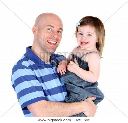 Handsome Father With Pretty Daughter Sharing A Smile