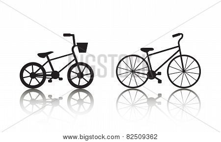 Vector bicycles silhouettes set