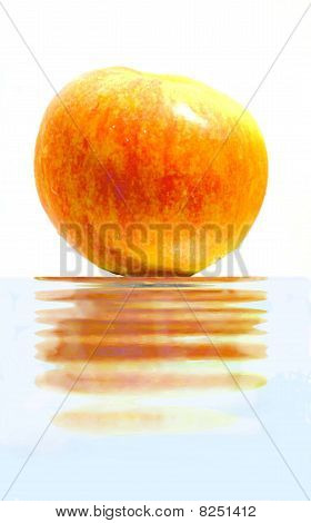 die red Apple an der Wasseroberfläche