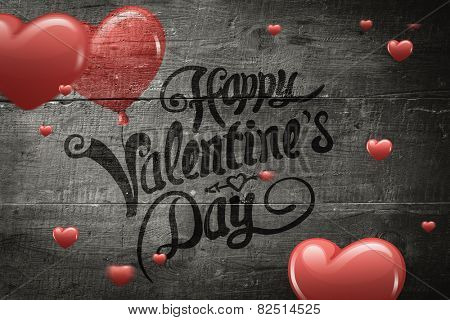 Hearts against overhead of wooden planks