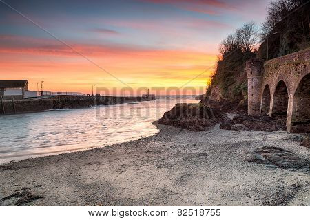 Sunrise At Looe In Cornwall