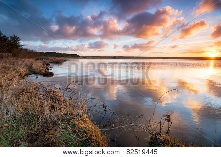 Beautiful Sunrise Over Water