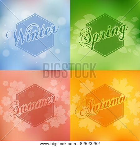 Stylish 4 season cards design