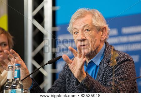 BERLIN, GERMANY - FEBRUARY 08: Sir Ian McKellen attends the 'Mr. Holmes' press conference. 65th Berlinale International Film Festival at Grand Hyatt Hotel on February 8, 2015 in Berlin, Germany.