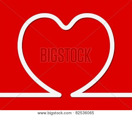heart line red background