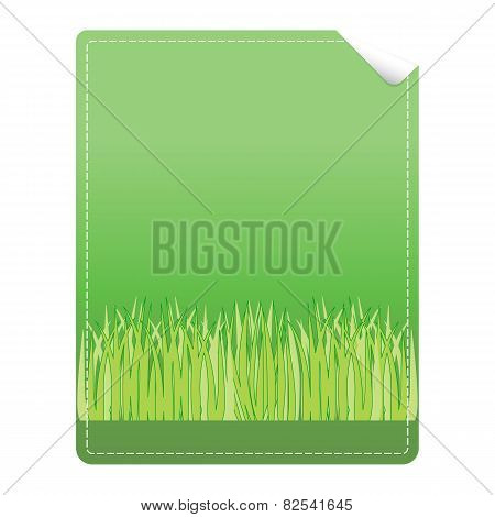 Nature Background Empty Template with Folded Corner Illustration