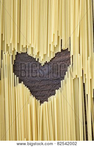 Heart shape made of pasta