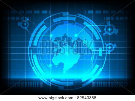 Abstrack Background  Planet Map Technology