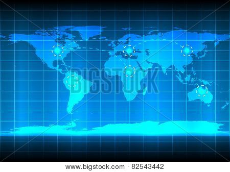 Abstrack Background  World Map Communication Technology