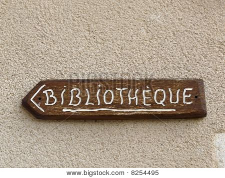 เครื่องหมาย Bibliotheque (ห้องสมุด)