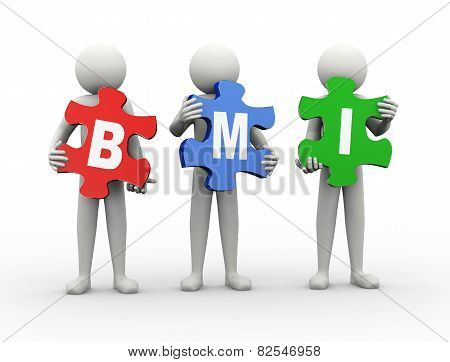 3D Man Puzzle Piece - Bmi