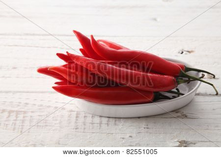 red chili arraged in a small plate