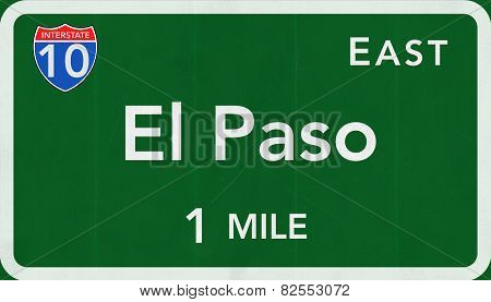 El Paso USA Interstate Highway Sign