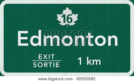 Edmonton Canada Transcanada Highway Road Sign