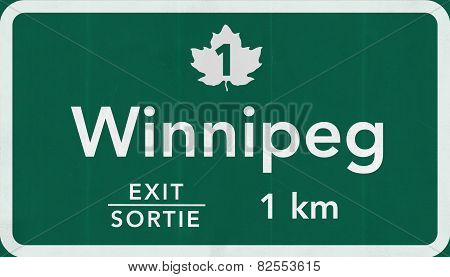 Winnipeg Canada Transcanada Highway Road Sign