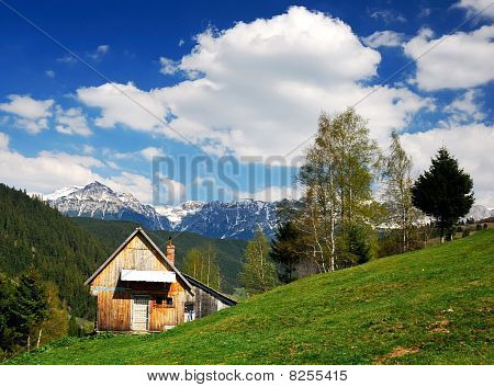 Paesaggio rurale nelle montagne, Romania