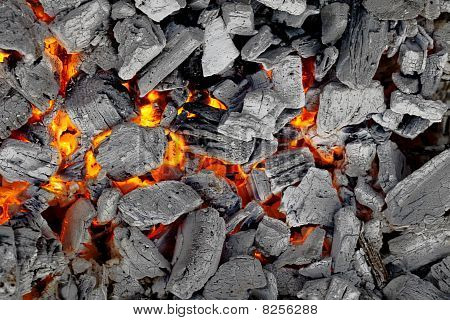 Brilhante carvão para churrasco, plano de fundo