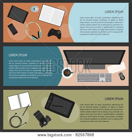 Set Of Objects Used In Everyday Life Of Modern People