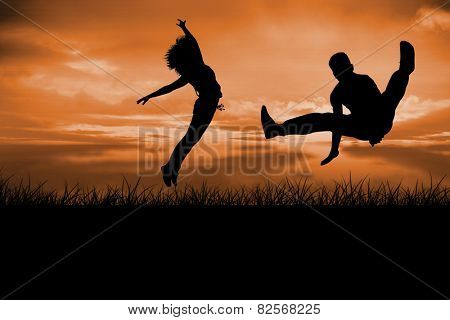 Cool break dancer against a couldy day