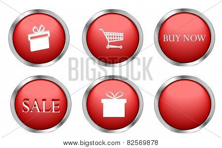 Red shopping buttons