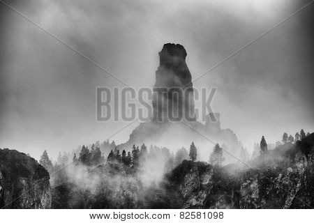 Roque Nublo, natural monument of Gran canaria, Canary islands, Spain