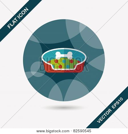 Pet Bed Flat Icon With Long Shadow,eps10