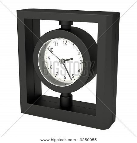 ตารางนาฬิกา พลาสติกสีดำ แยกต่างหากบนพื้นสีขาว ภาพ 3D