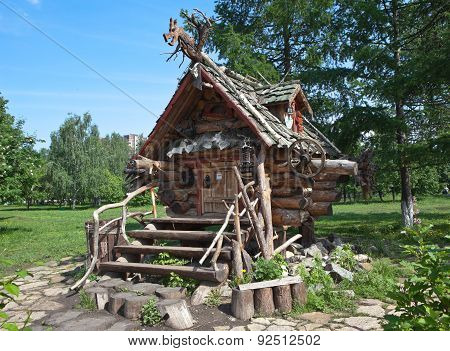 YEKATERINBURG, RUSSIA - JUNE 2, 2015: Photo of The Hut of Baba Yaga. Tagansky Park.