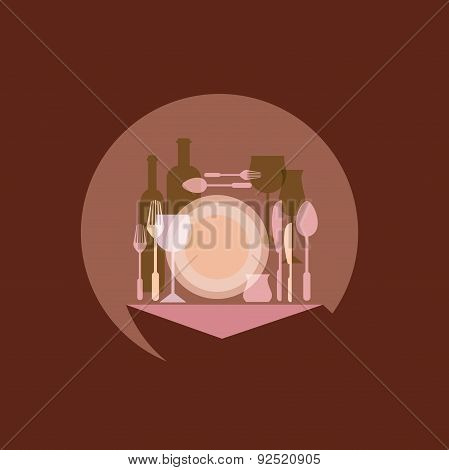 Restaurants and cafes, table appointments, vector concept