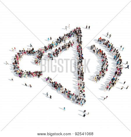 people in the shape of speaker.