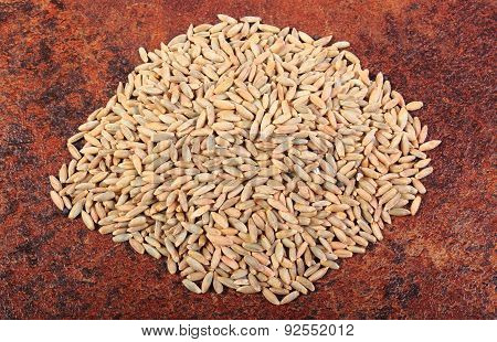 Heap Of Organic Rye Grain