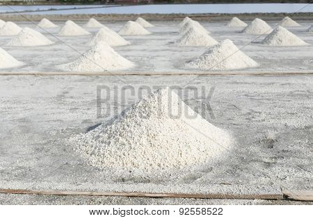 Row Of Salt In Salt Pan