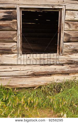 Fensterrahmen In alten Blockhaus