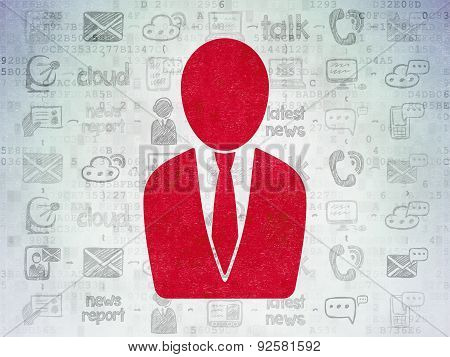 News concept: Business Man on Digital Paper background