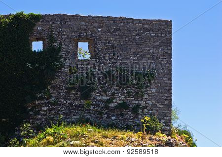 Ruined details at Castle of Venus, Erice, Sicily