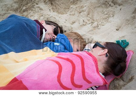 happy family on the beach