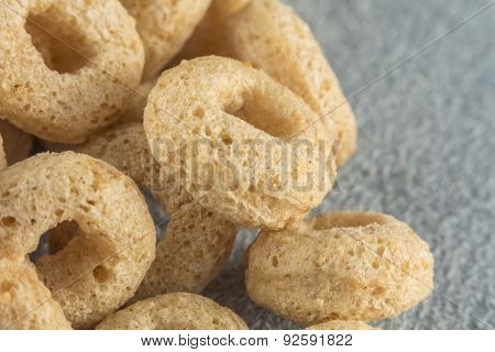 Close up macro shot of heart healthy oat cereal