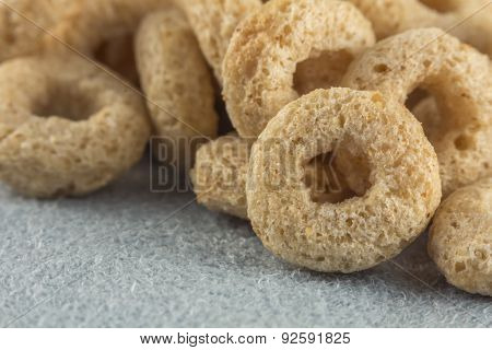 Close up macro shot of heart healthy oat cereal