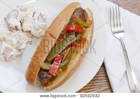 Sausage Onion Peppers Bun