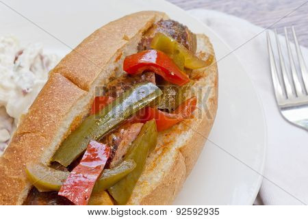Sausage Onion Peppers Bun