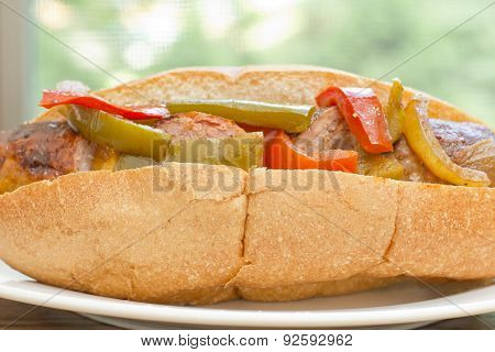 Sausage Onion Peppers Bun
