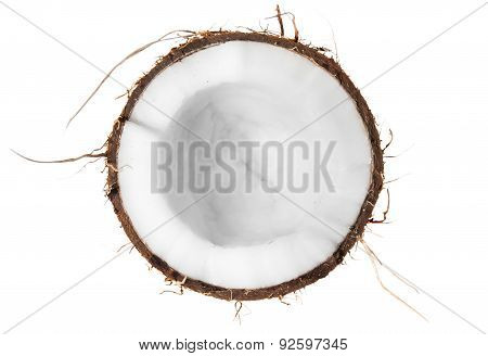 Half Of Coconut Top View