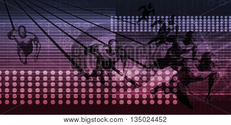 Next Generation Technology as a Race to the Future 3D Illustration Render