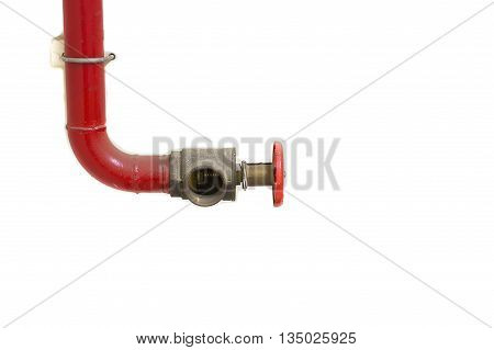Fire hose emergency fireman isolate on white background