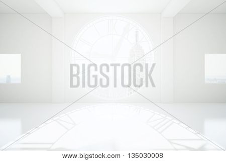 White Interior With Clock Window