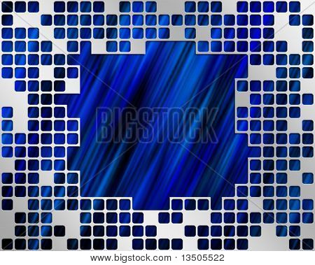 Blue Under Metal Grid, place for big text