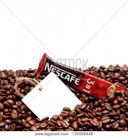Kiev, Ukraine - June 15, 2016: Nescafe is a brand multinational food and beverage company, first introduced on April 1, 1938.
