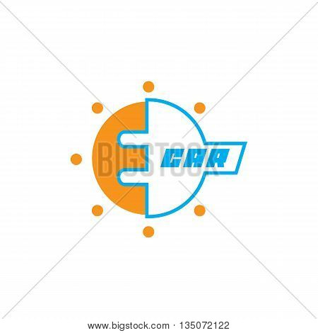 E-car logo eco car color, concept,  isolated