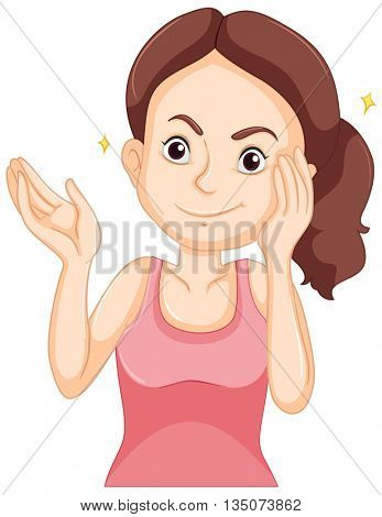 Pretty woman with clean face