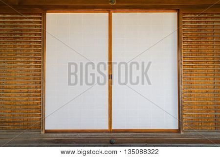 Japanese sliding paper door ,Filtered image processed vintage effect.